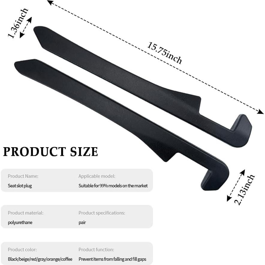 Relleno Espacio Asientos Coche IHOTDER 2PCS Negro