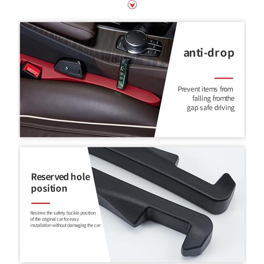 Relleno Espacio Asientos Coche IHOTDER 2PCS Negro