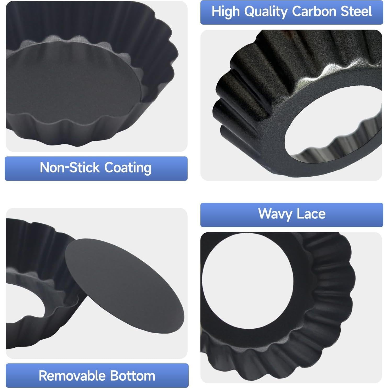 12 Moldes para Tartas de Huevo Urxirha 8 cm Antiadherentes