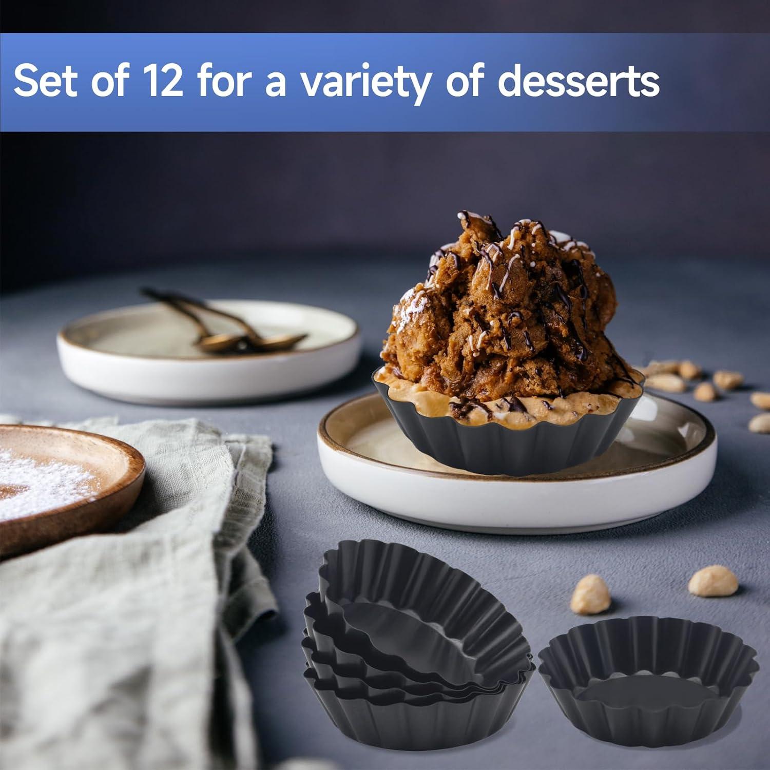 12 Moldes para Tartas de Huevo Urxirha 8 cm Antiadherentes