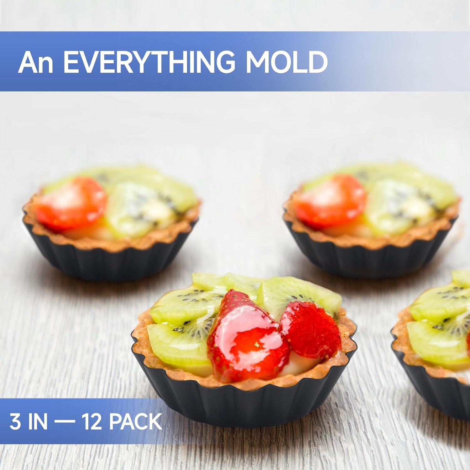 12 Moldes para Tartas de Huevo Urxirha 8 cm Antiadherentes