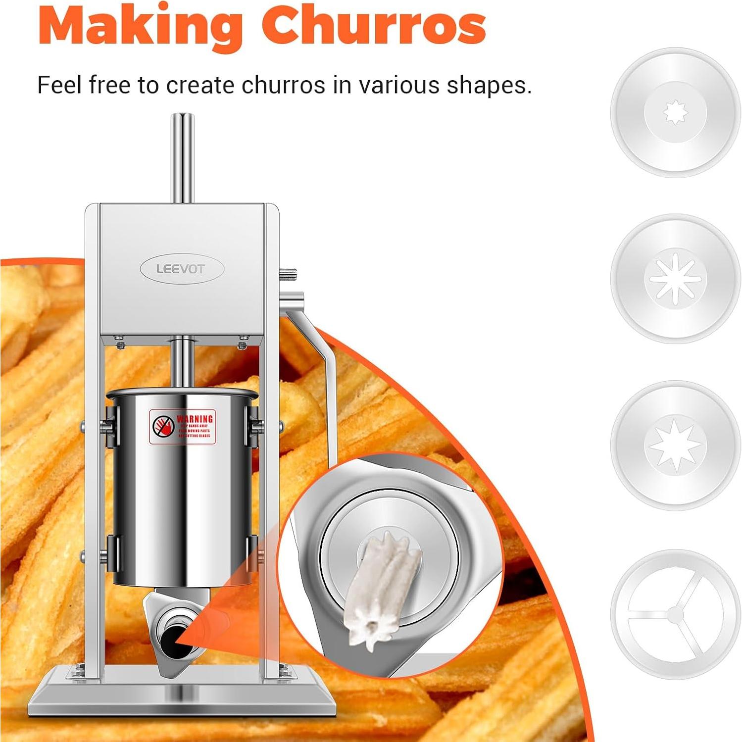 Rellenador de Salchichas LEEVOT 3L Acero Inoxidable 2 Velocidades