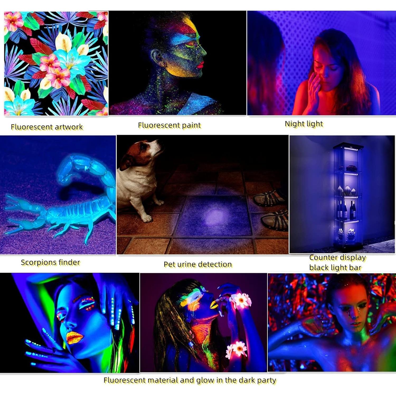 Barra de luz negra LED 10W 1ft THLITURE para fiestas y arte