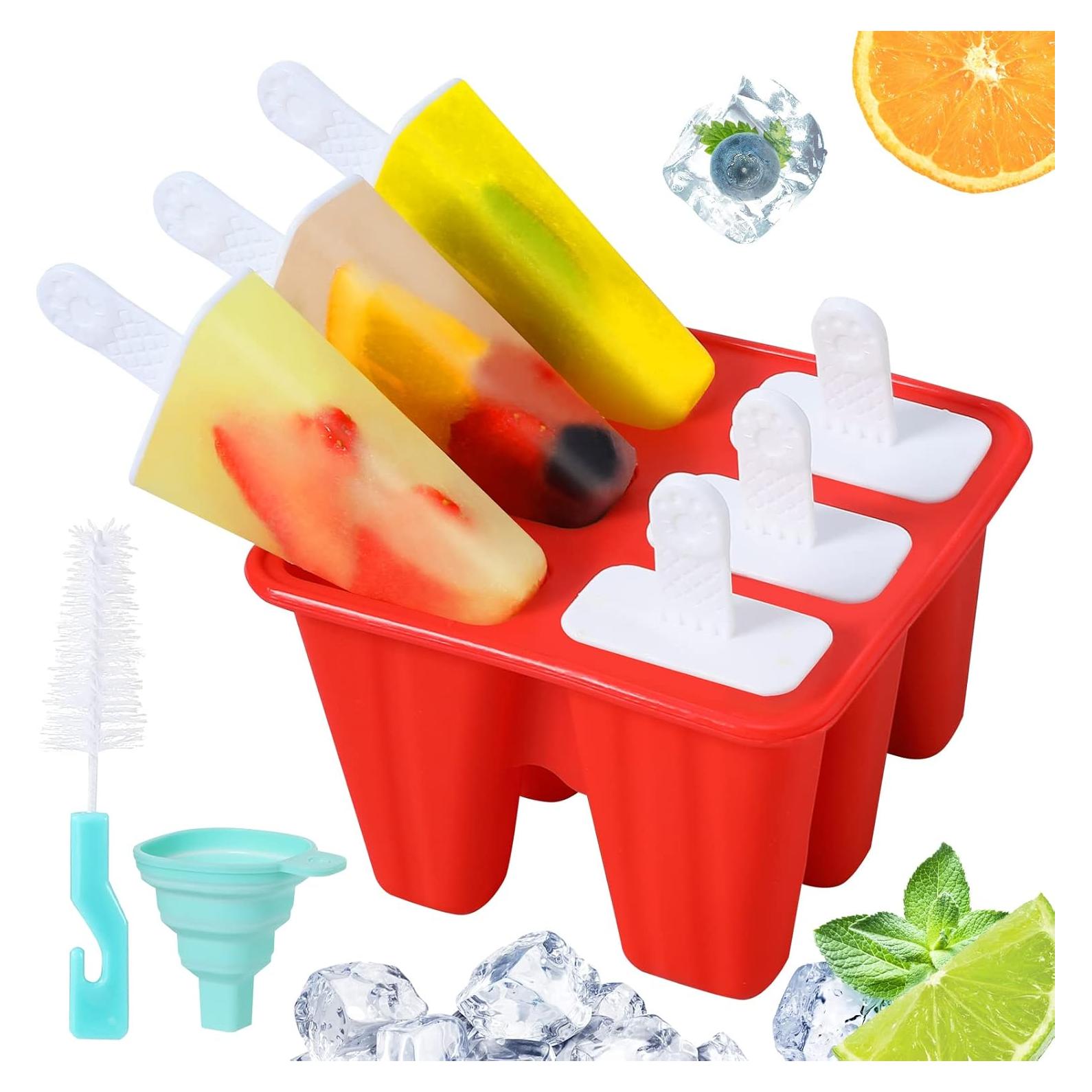 Moldes de Paletas de Silicona KULENAND 6 Cavidades Reutilizables