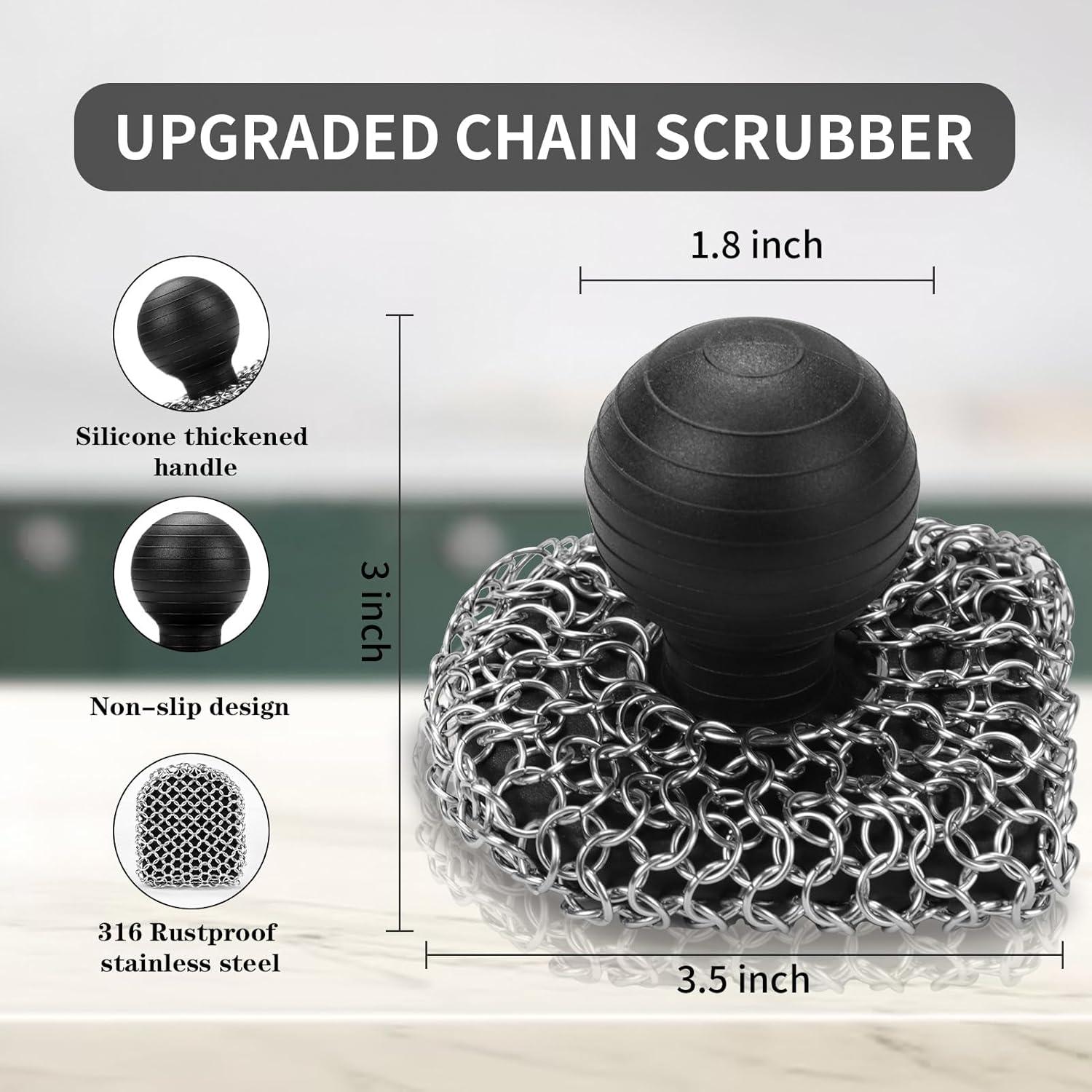 Estropajo de Hierro Fundido VinYankee con Raspador - Negro