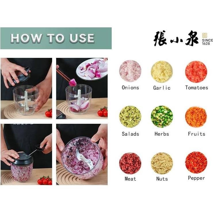 Picador de Verduras Manual 900ml Zhang Xiaoquan - Acero Inoxidable