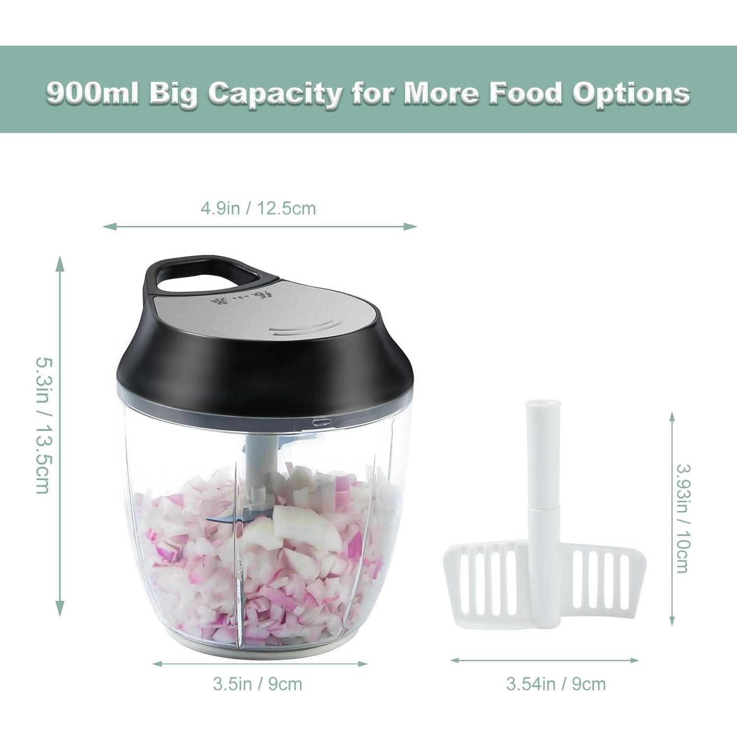 Picador de Verduras Manual 900ml Zhang Xiaoquan - Acero Inoxidable