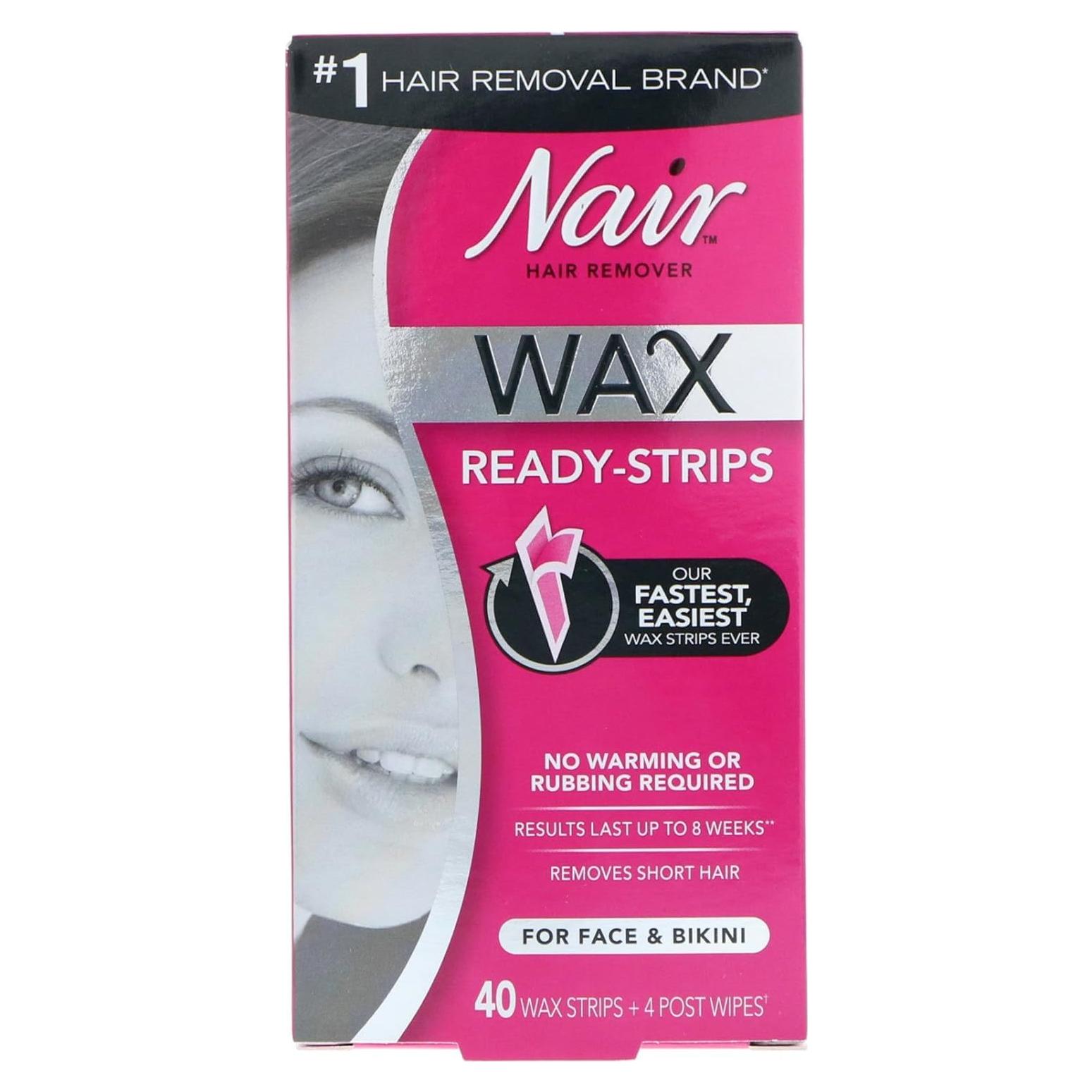 Cera Depilatoria Nair Listones Listos 40 Unidades Cara/Bikini