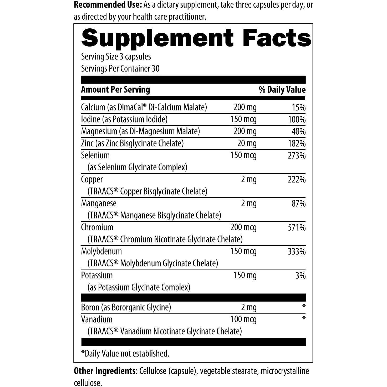 Complejo Mineral Completo Designs for Health - 12 Minerales Esenciales Vegano 90 Cápsulas