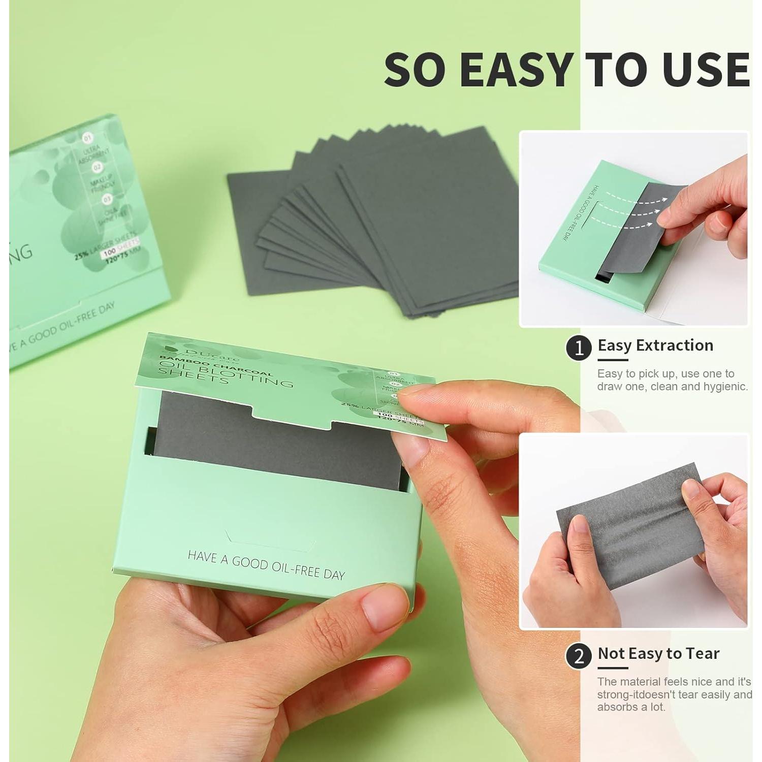 Hojas Absorbentes de Aceite DUcare 100 Unidades Piel Grasa