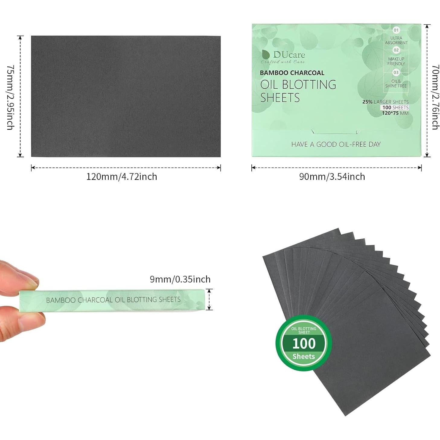 Hojas Absorbentes de Aceite DUcare 100 Unidades Piel Grasa