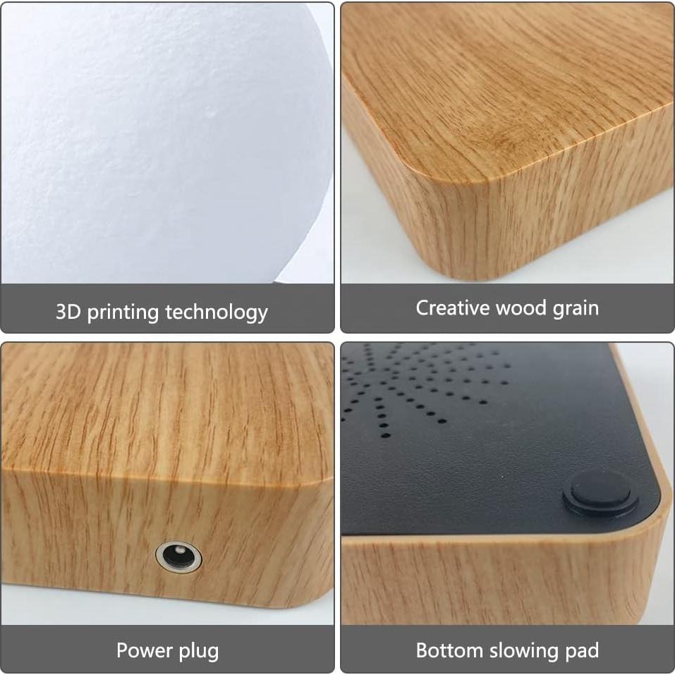 Lámpara de Luna Levitante PeacePlanet 14cm 3 Colores Táctil