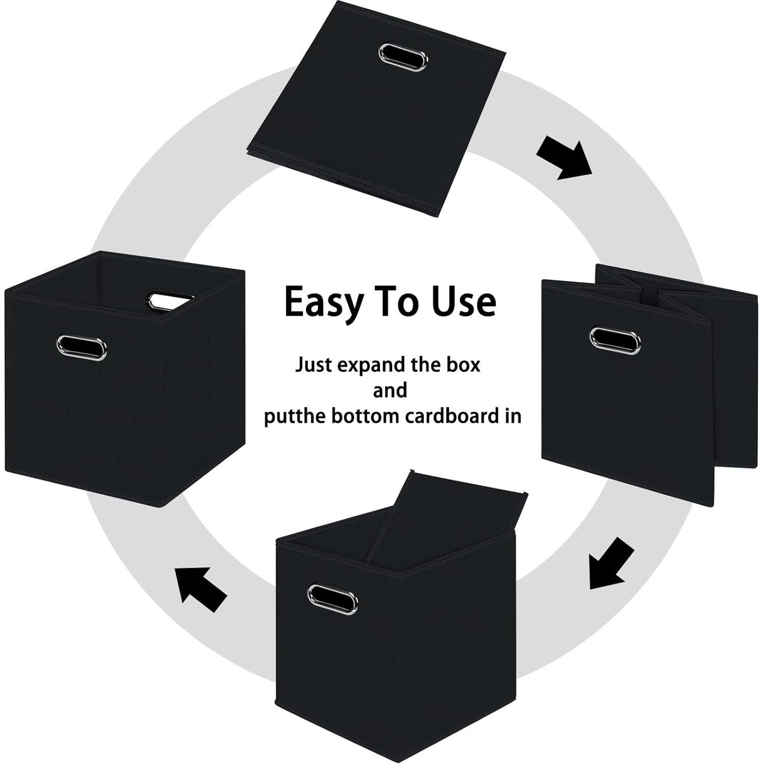 Cajas de Almacenamiento Plegables HEAYEEG 27.94 cm Negro