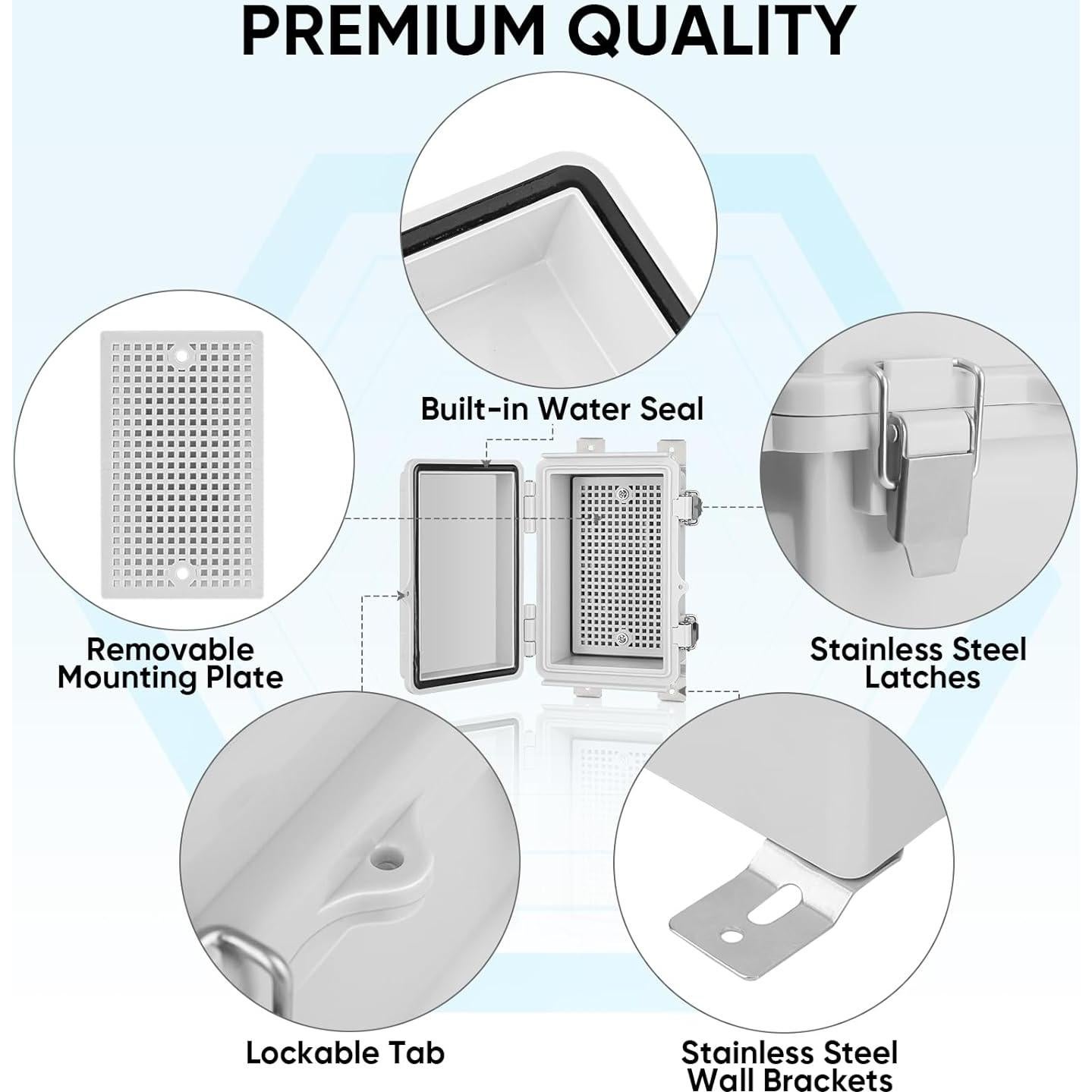 Caja de Conexiones Eléctricas TICONN IP67 15x10x7 cm Blanca