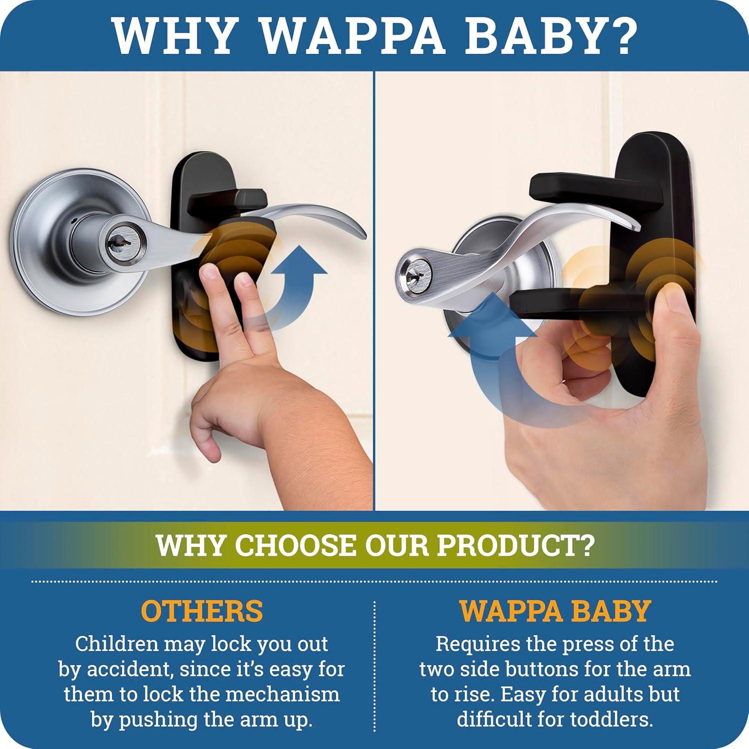 Bloqueo de Palanca de Puerta para Niños - 2 Piezas Negro