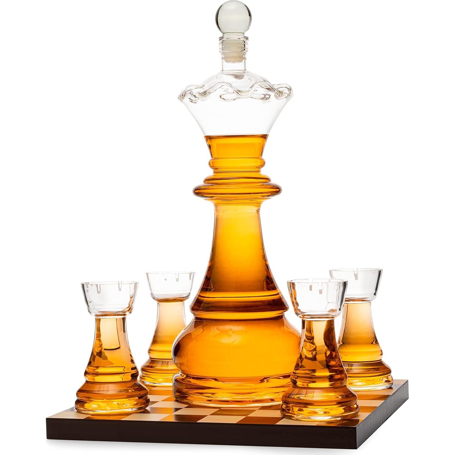 Juego de Decantador de Ajedrez The Wine Savant 750ml 12cm