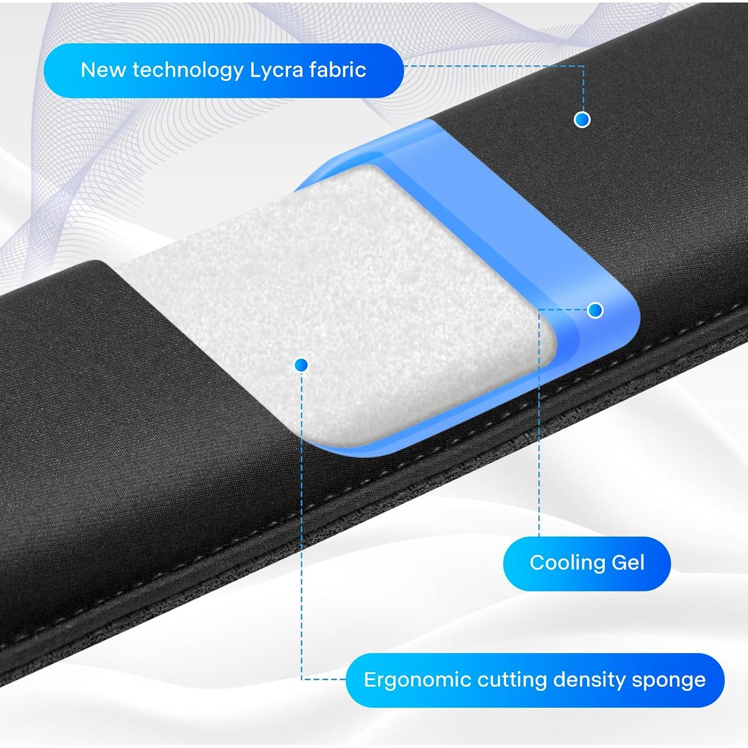 Reposamuñecas ergonómico Yolanda - Gel frío - 44.9x8.6 cm