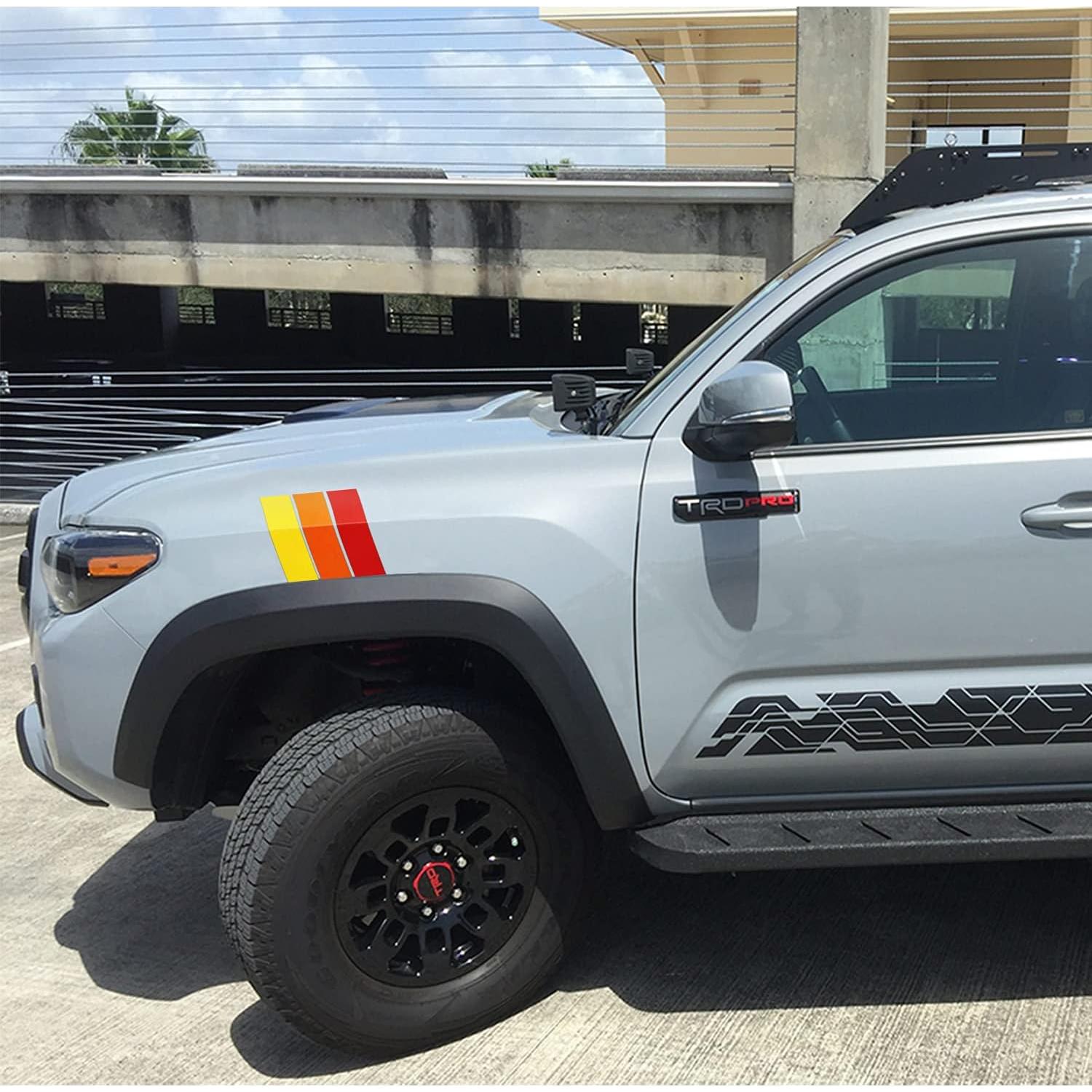 Calcomanías Retro Tricolores MOCHENT para Toyota Tacoma 2 Pcs