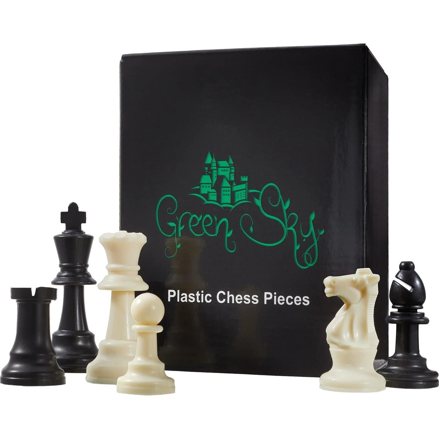 Juego de Ajedrez Pesado Cielo Verde 32 Piezas Plástico