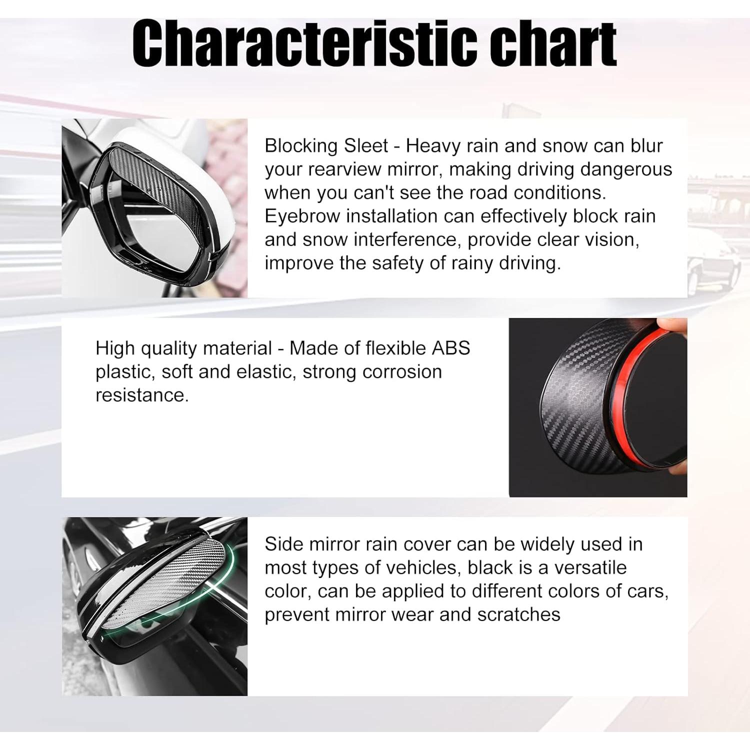 Protector de Lluvia para Espejo Retrovisor Stymart 2 Pcs