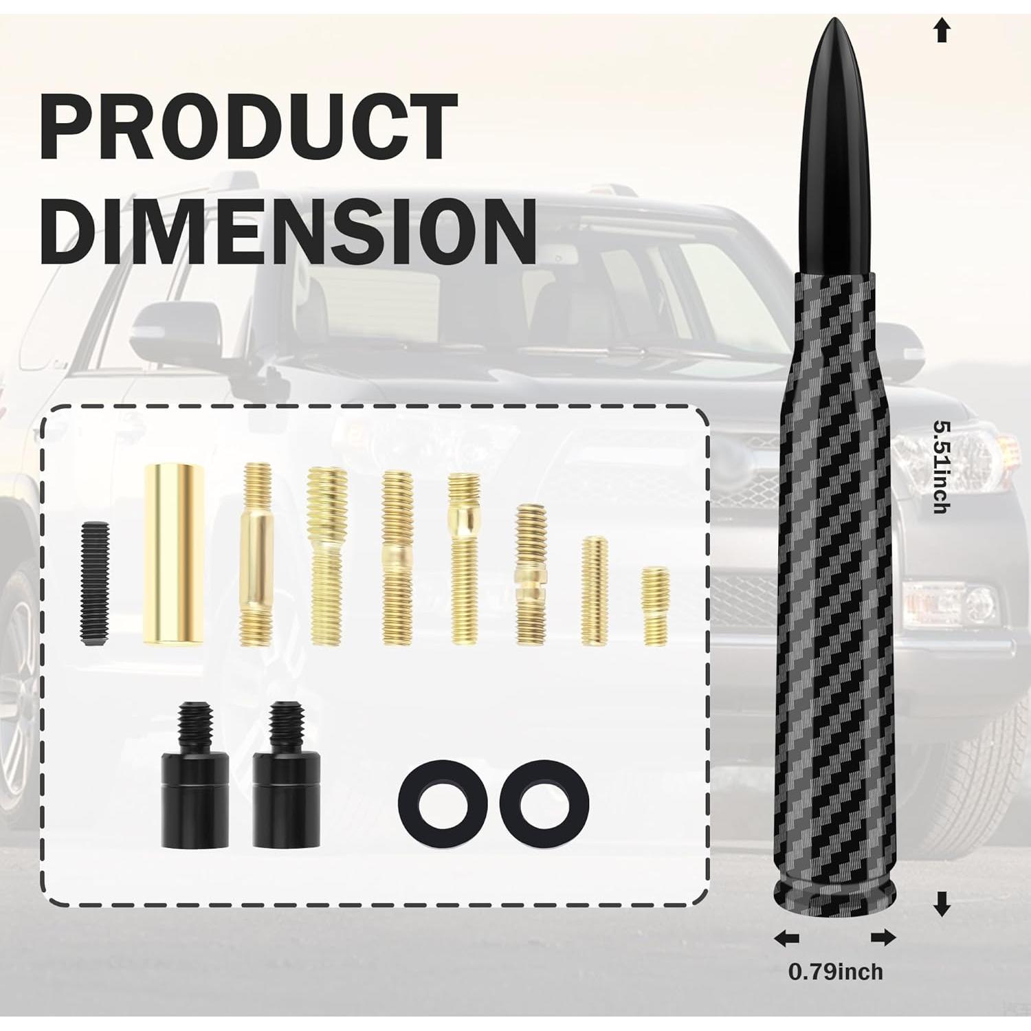 Antena de Coche Junecarp Bala Fibra de Carbono 14x2cm