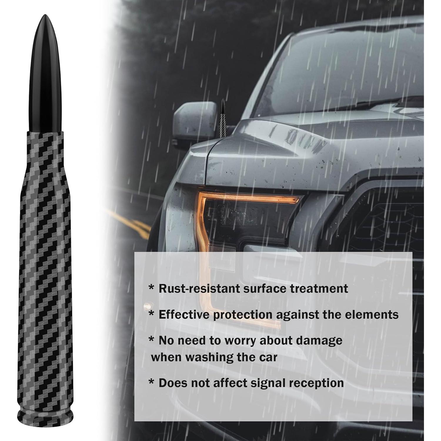 Antena de Coche Junecarp Bala Fibra de Carbono 14x2cm