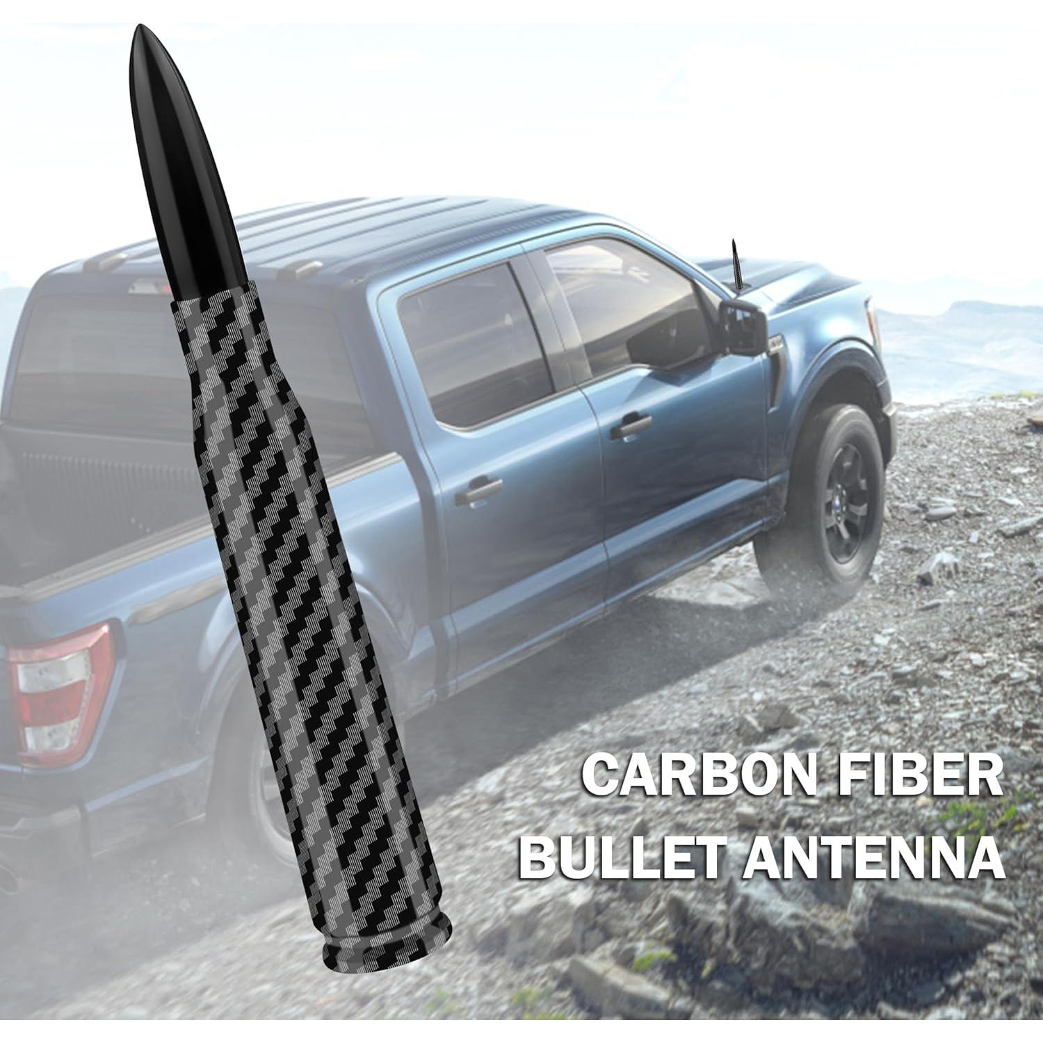 Antena de Coche Junecarp Bala Fibra de Carbono 14x2cm