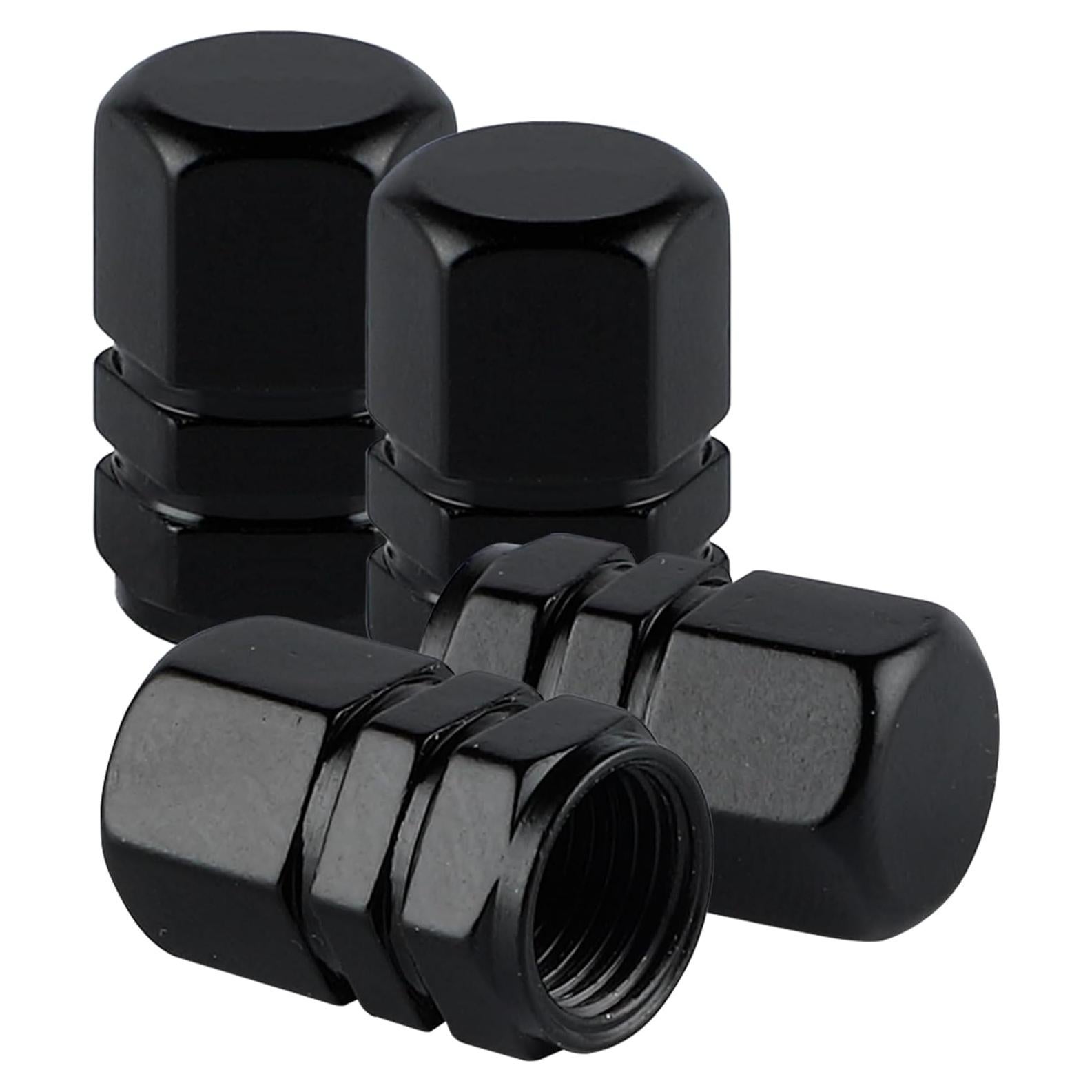 Tapas de Válvula de Neumático Aluminio Alpmosn 4 Piezas Negras