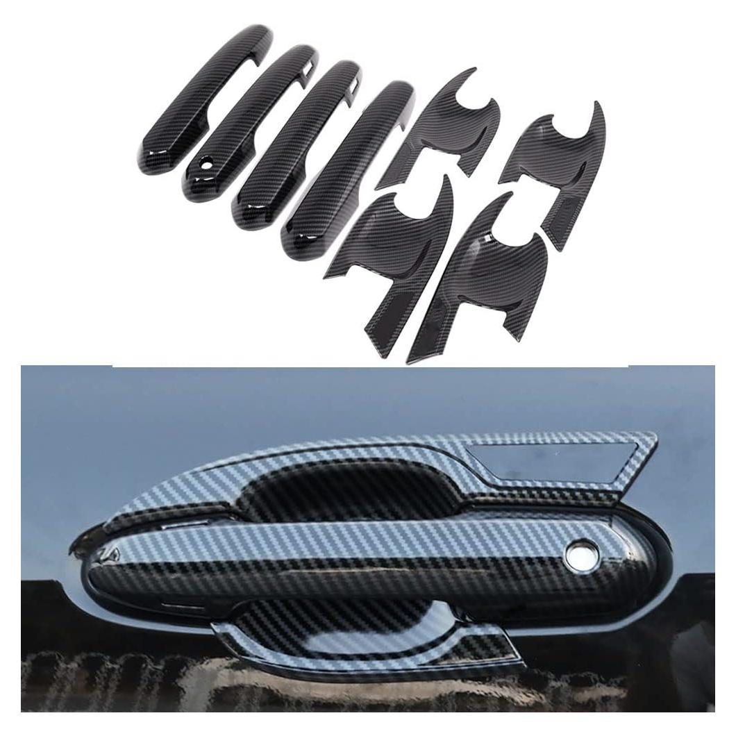 Cubierta de Manija de Puerta LEXLEY 8Pcs Fibra de Carbono Toyota Highlander 2020-2025