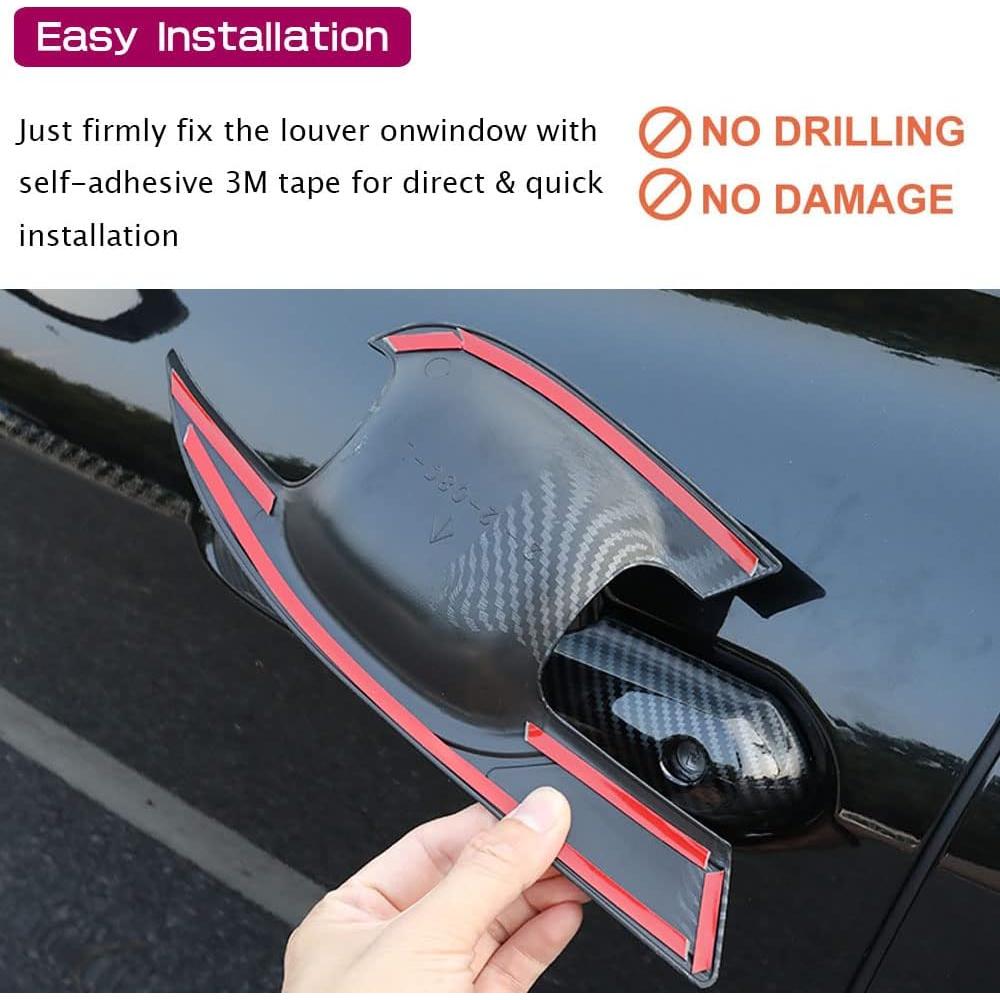 Cubierta de Manija de Puerta LEXLEY 8Pcs Fibra de Carbono Toyota Highlander 2020-2025