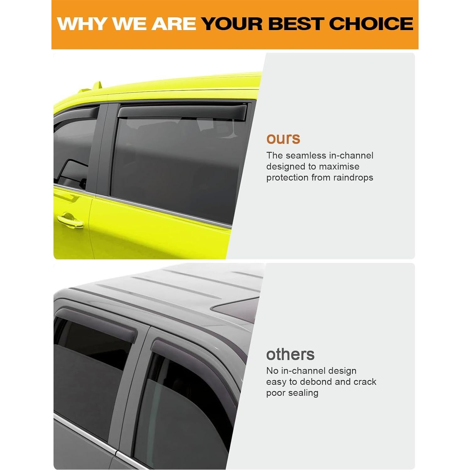 Deflectores de Lluvia Deejecsun para Toyota 4Runner 2010-2024