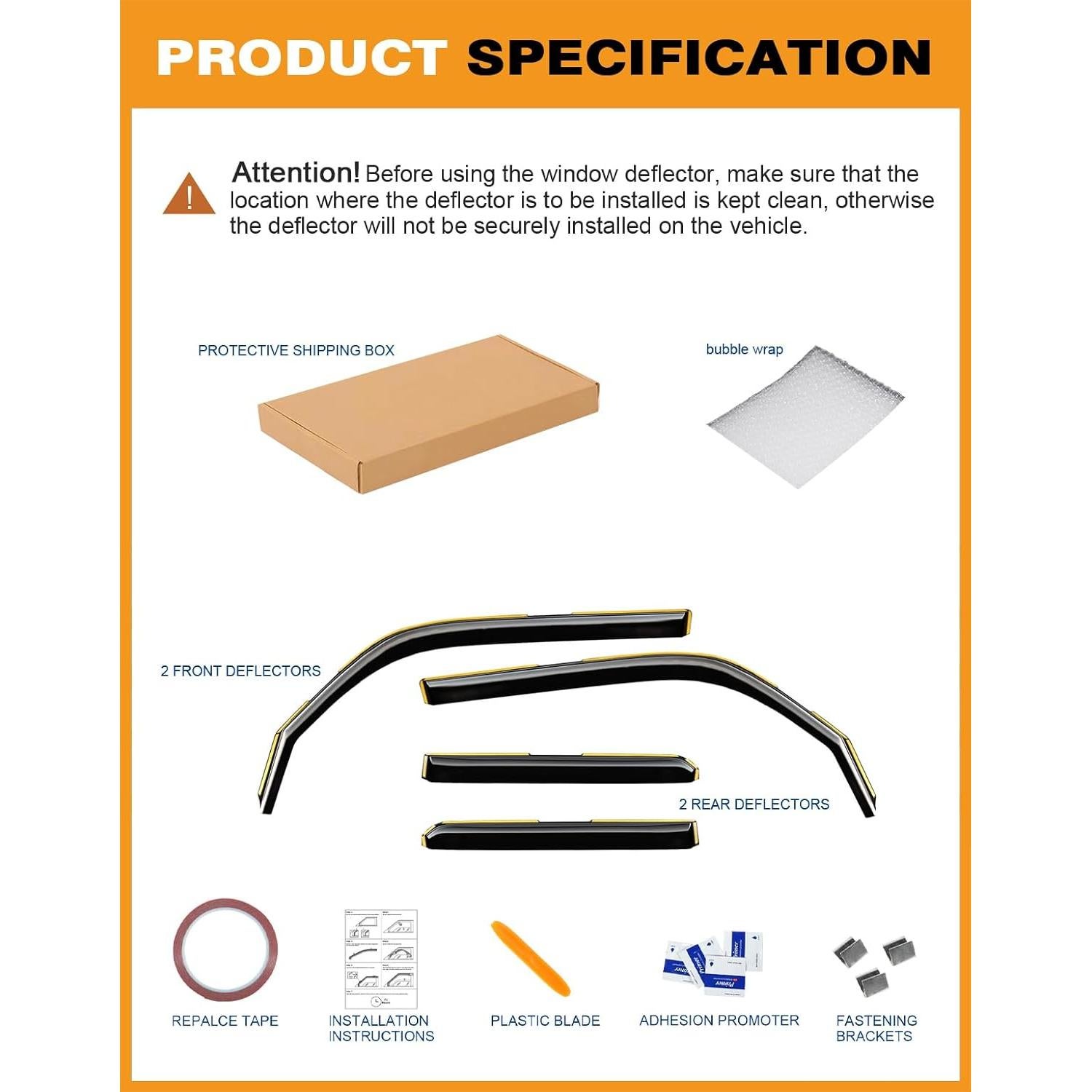 Deflectores de Lluvia Deejecsun para Toyota 4Runner 2010-2024