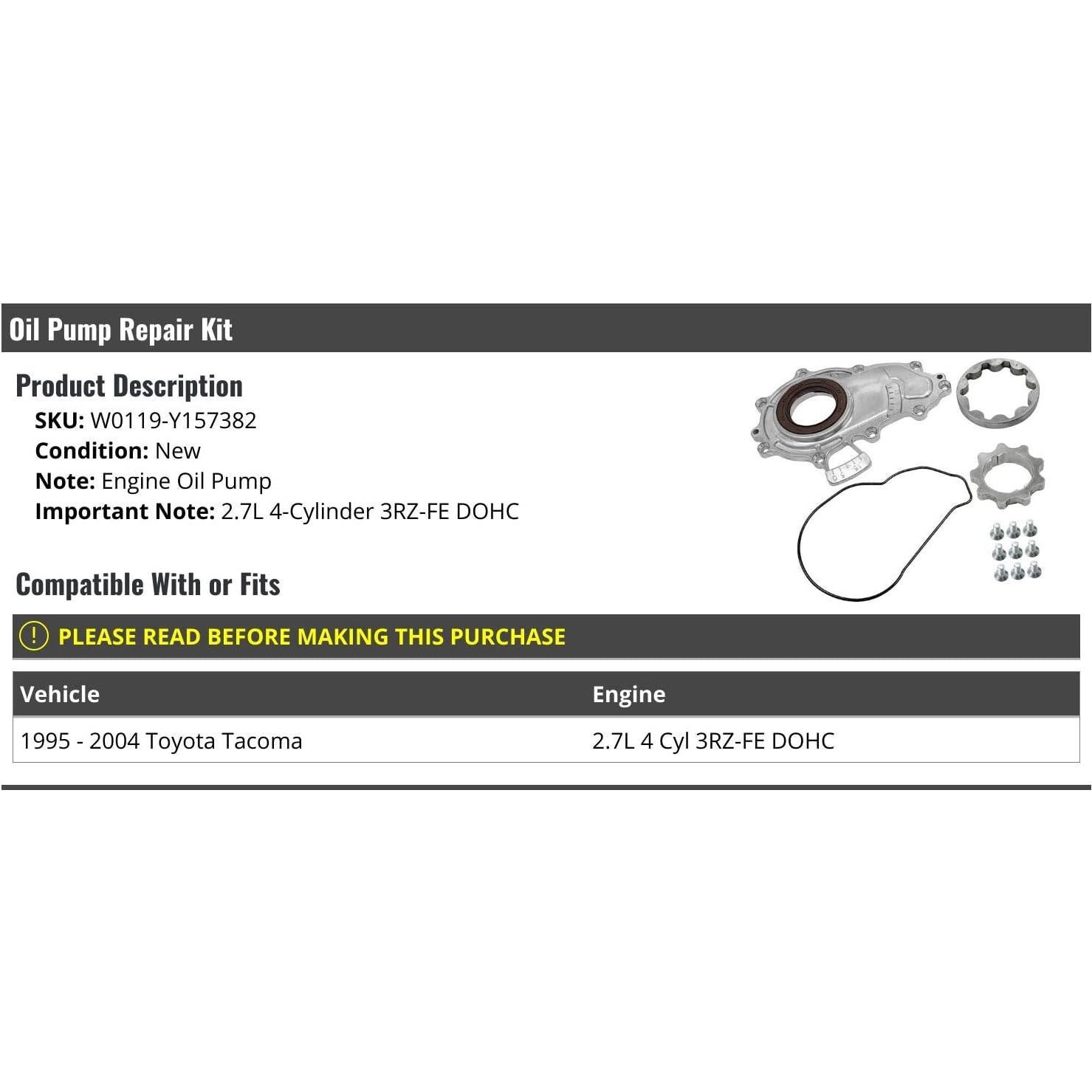 Kit Reparación Bomba Aceite Motor Toyota Tacoma 1995-2004