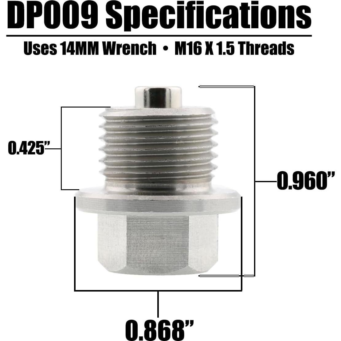 Tapón de Drenaje Magnético Votex M16x1.5 Acero Inoxidable