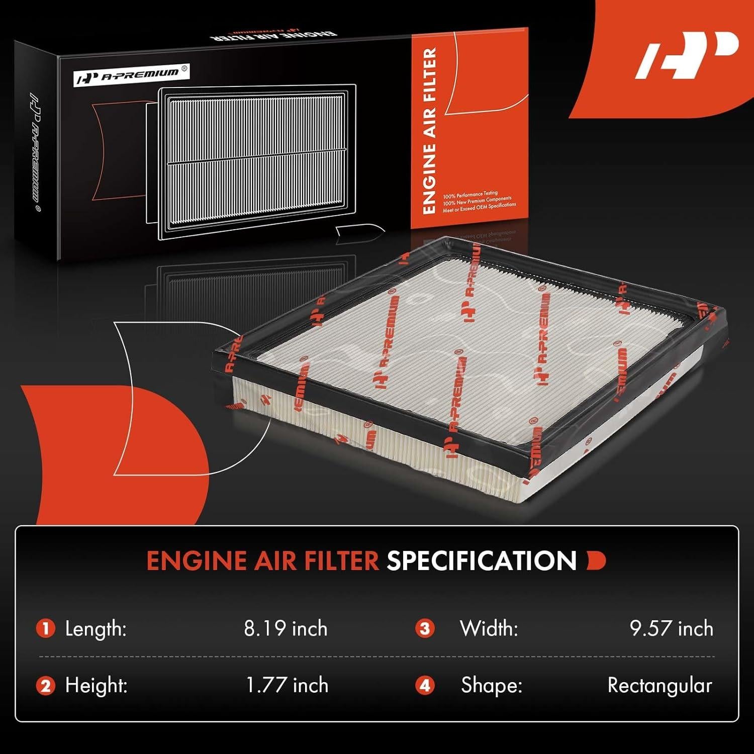 Filtro de aire A-Premium 2 piezas para Toyota Tundra 2022-2023