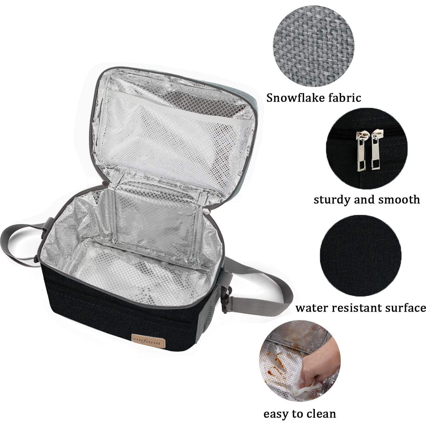 Bolsa Térmica Reutilizable ONFAON 7.5L Negra para Almuerzo