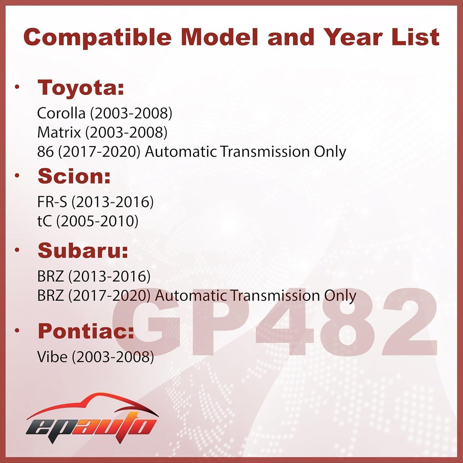 Filtro de Aire EPAuto GP482 para Toyota y Subaru 2003-2020