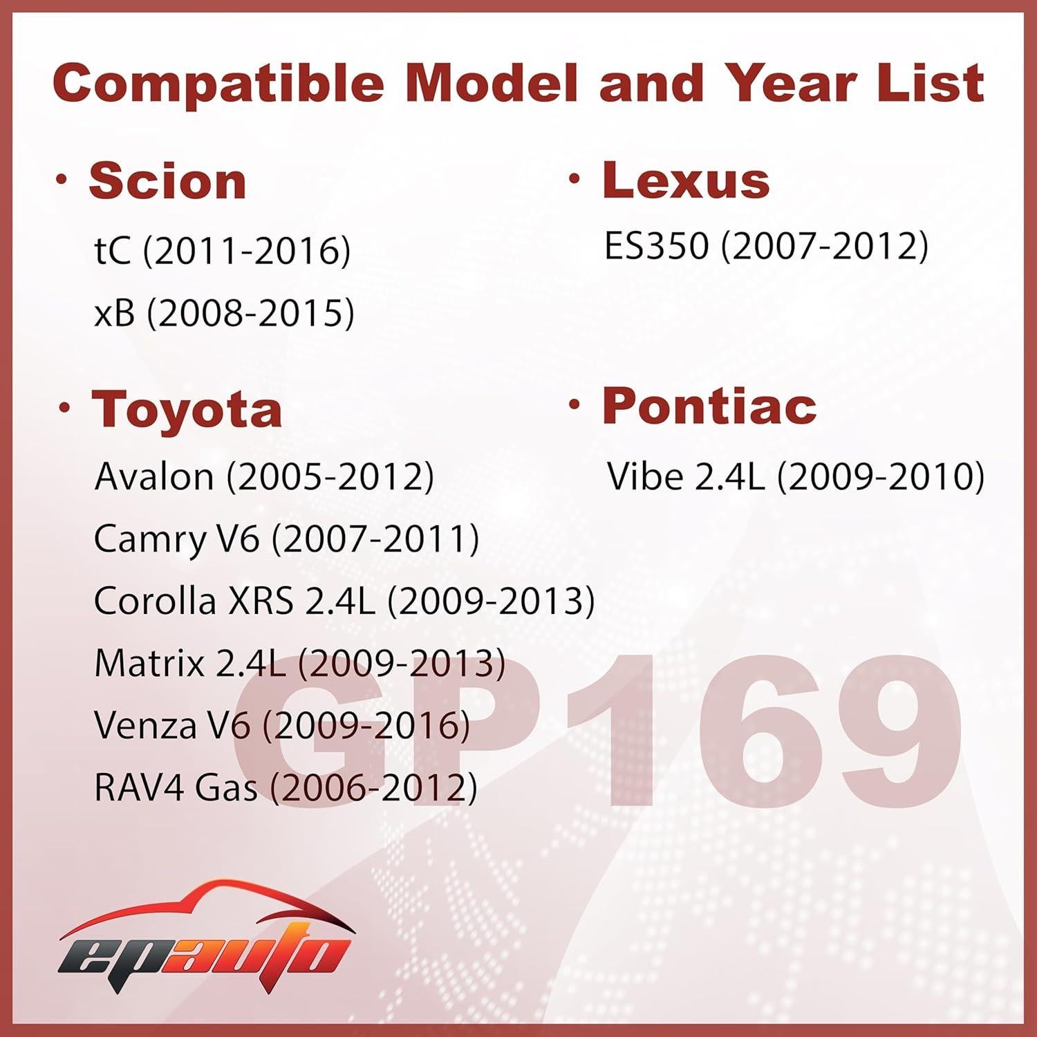 Filtro de Aire EPAuto GP169 para Toyota y Lexus 2005-2016