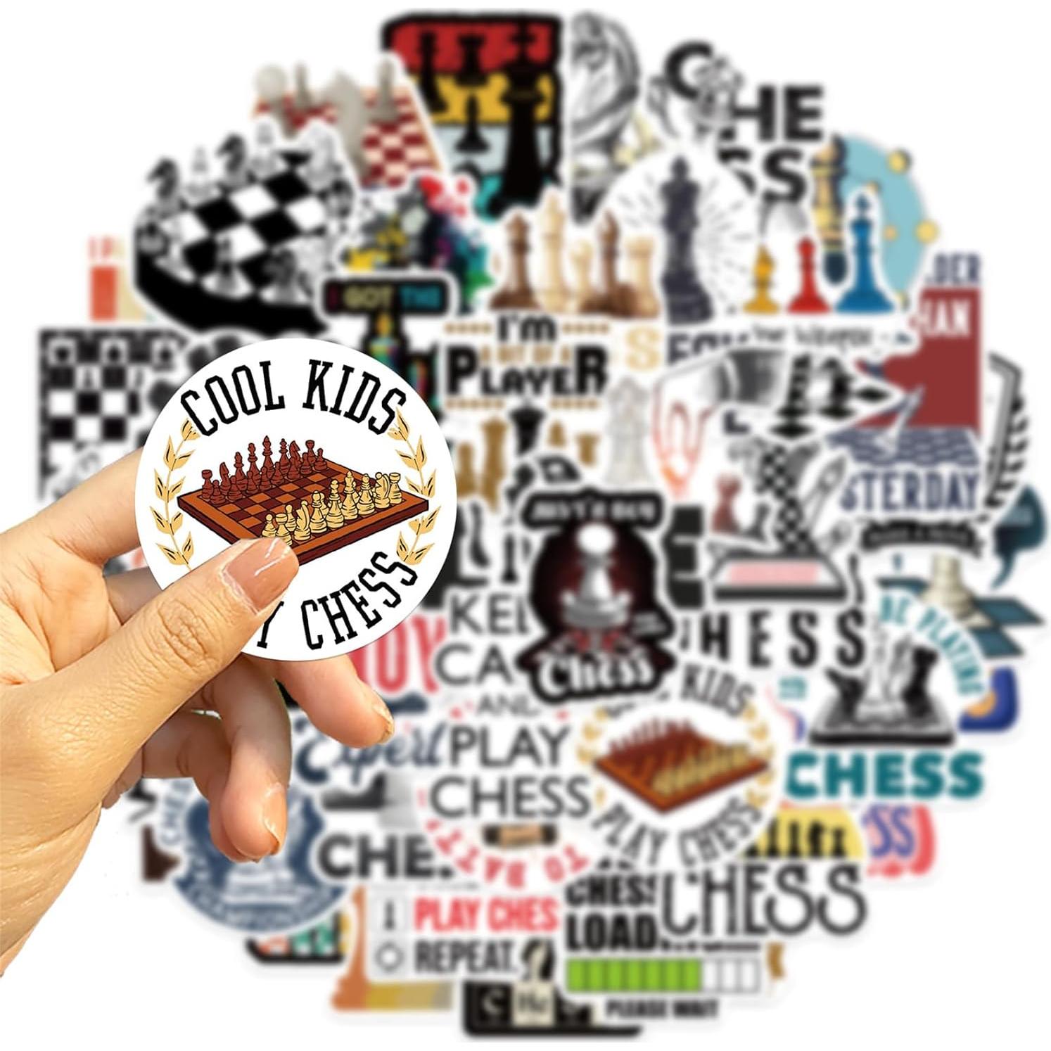 50 Stickers de Ajedrez SVGDHZK para Laptop y Decoración