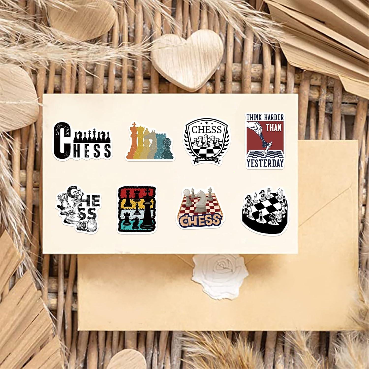 50 Stickers de Ajedrez SVGDHZK para Laptop y Decoración