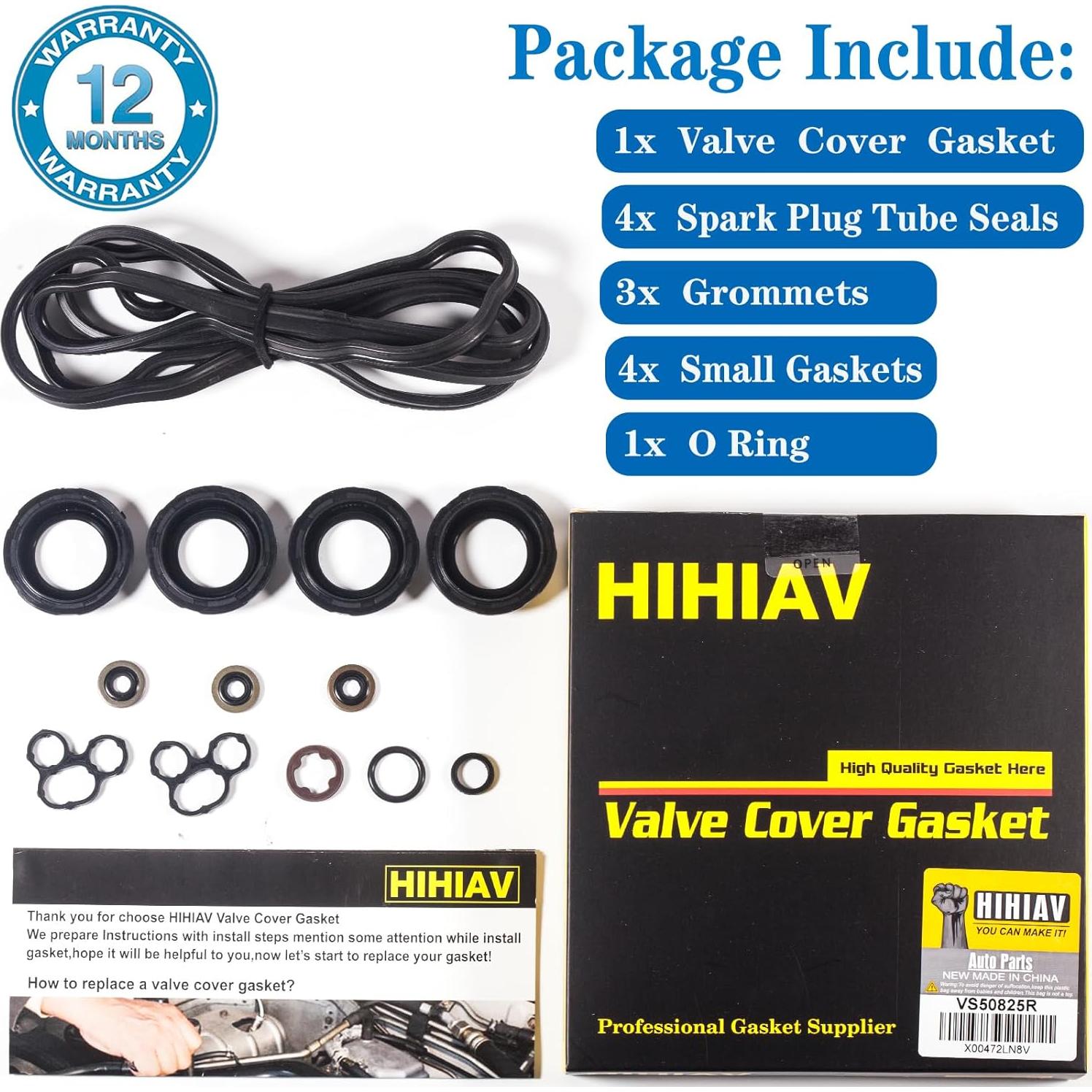 Junta de Tapa de Válvula HIHIAV VS50825R para Toyota 2.5L