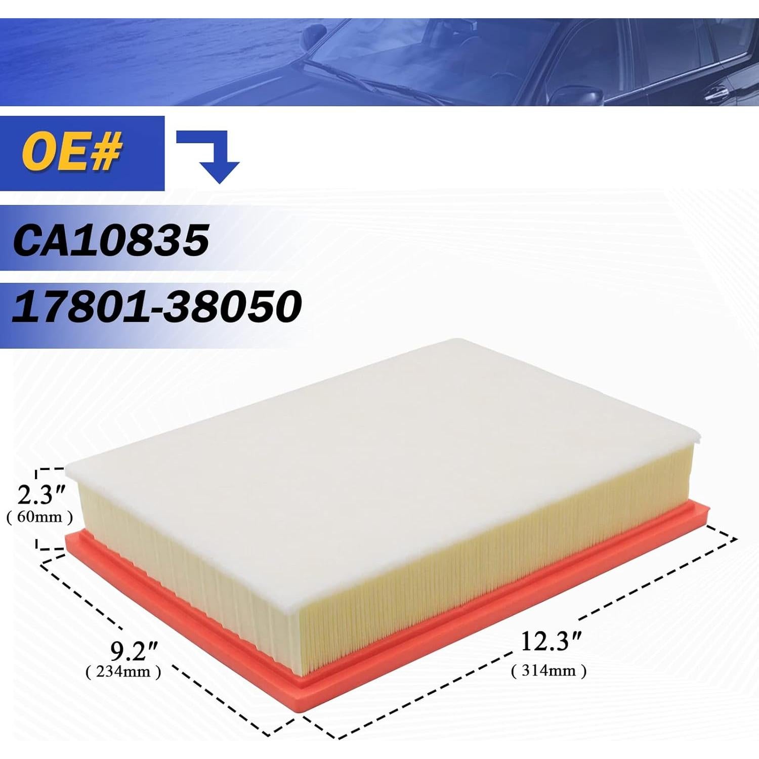 Filtro de Aire Motor X4XZ CA10835 para Toyota y Lexus 2010-2022