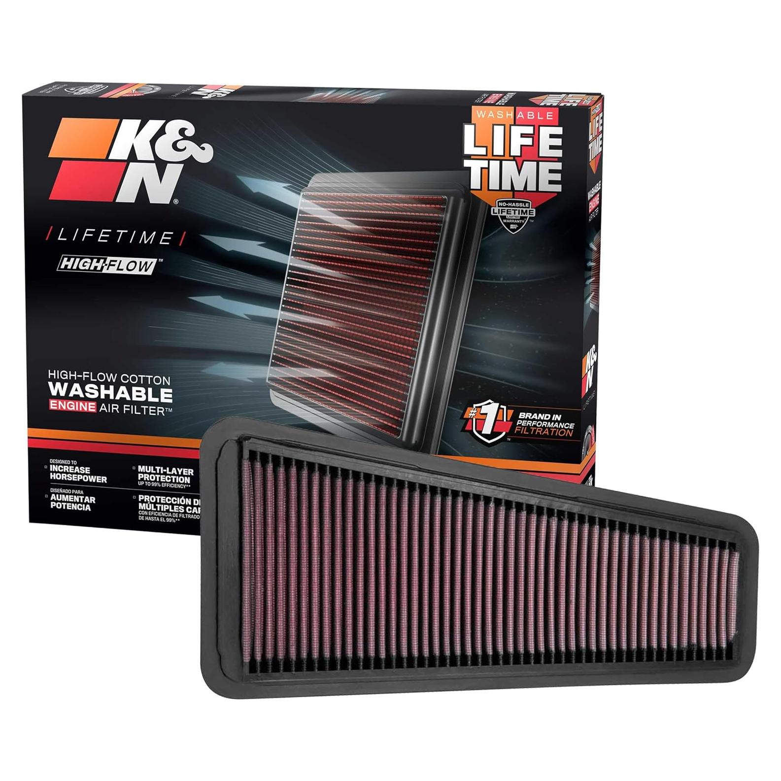 Filtro de aire K&N alto flujo 33-2281 para Toyota 2002-2020