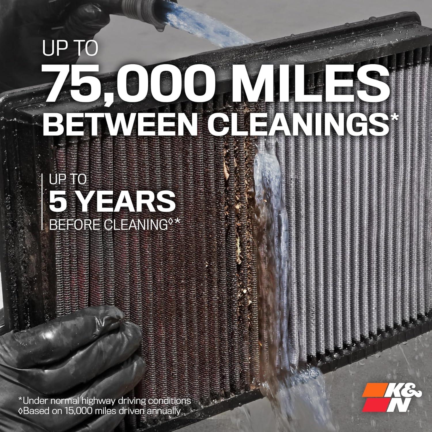 Filtro de aire K&N alto flujo 33-2281 para Toyota 2002-2020