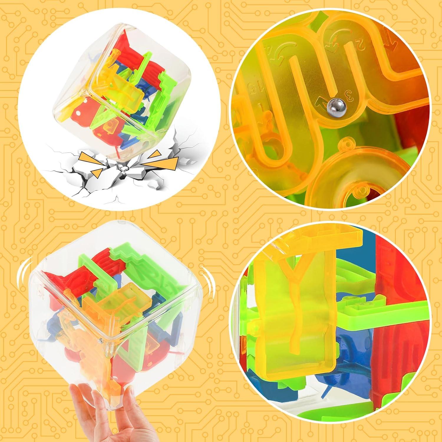 Cubo de Laberinto 3D 3 Nutrias con 72 Obstáculos