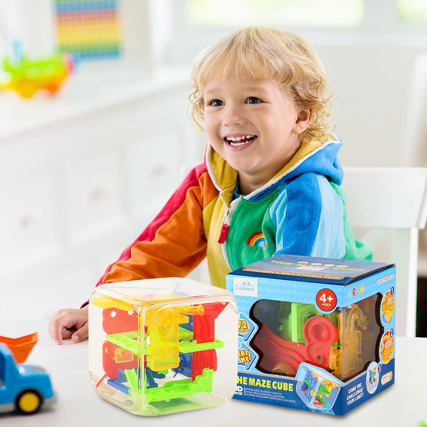 Cubo de Laberinto 3D 3 Nutrias con 72 Obstáculos