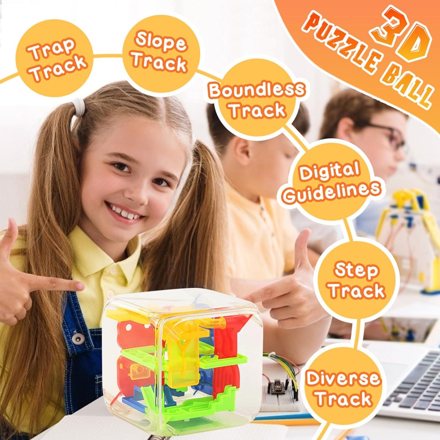 Cubo de Laberinto 3D 3 Nutrias con 72 Obstáculos