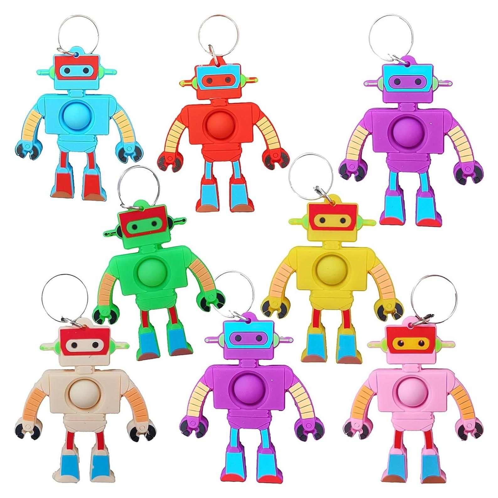 24 Llaveros Fidget Robot Mypush Popo Regalos para Niños