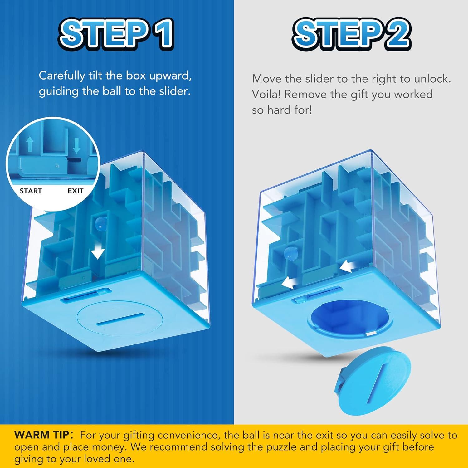 Caja de Rompecabezas de Dinero 2 Piezas MOLAVX Azul Verde