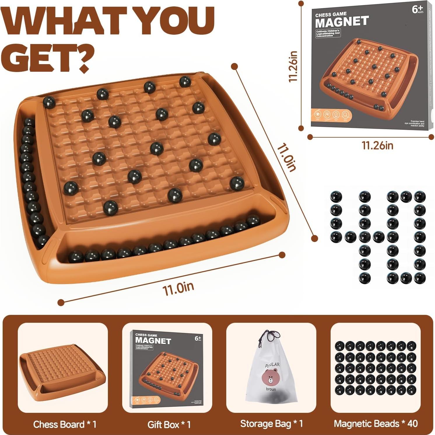 Juego de Ajedrez Magnético LLESSOO 40 Piezas para Niños y Adultos